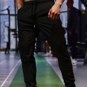 Pantalones ajustados para hombre, pantalones deportivos casuales para gimnasio pesca al aire libre, ciclismo, jogging, entrenamiento y running 4